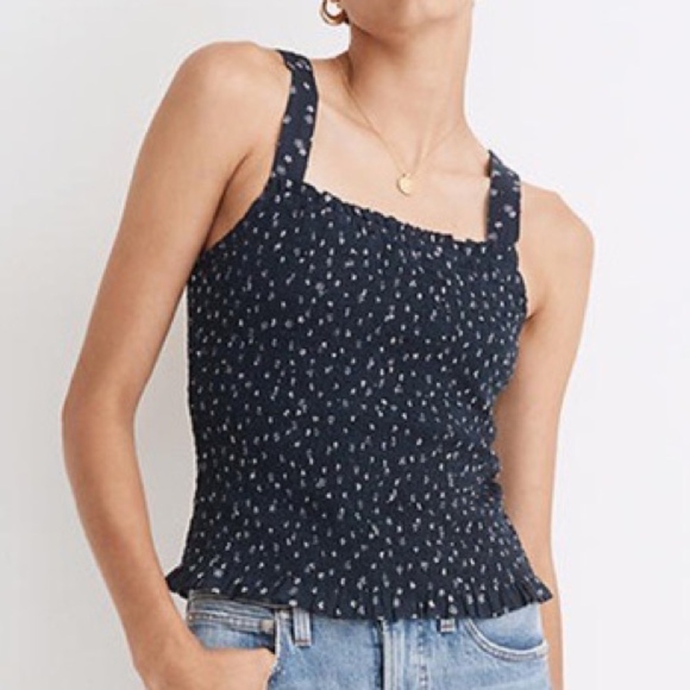 NWT Madewell Lucie Smocked Tank Top in Bandana Flower Size M